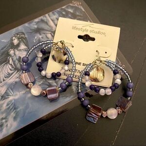 Lifestyle Multi Bead multi hoop Earrings